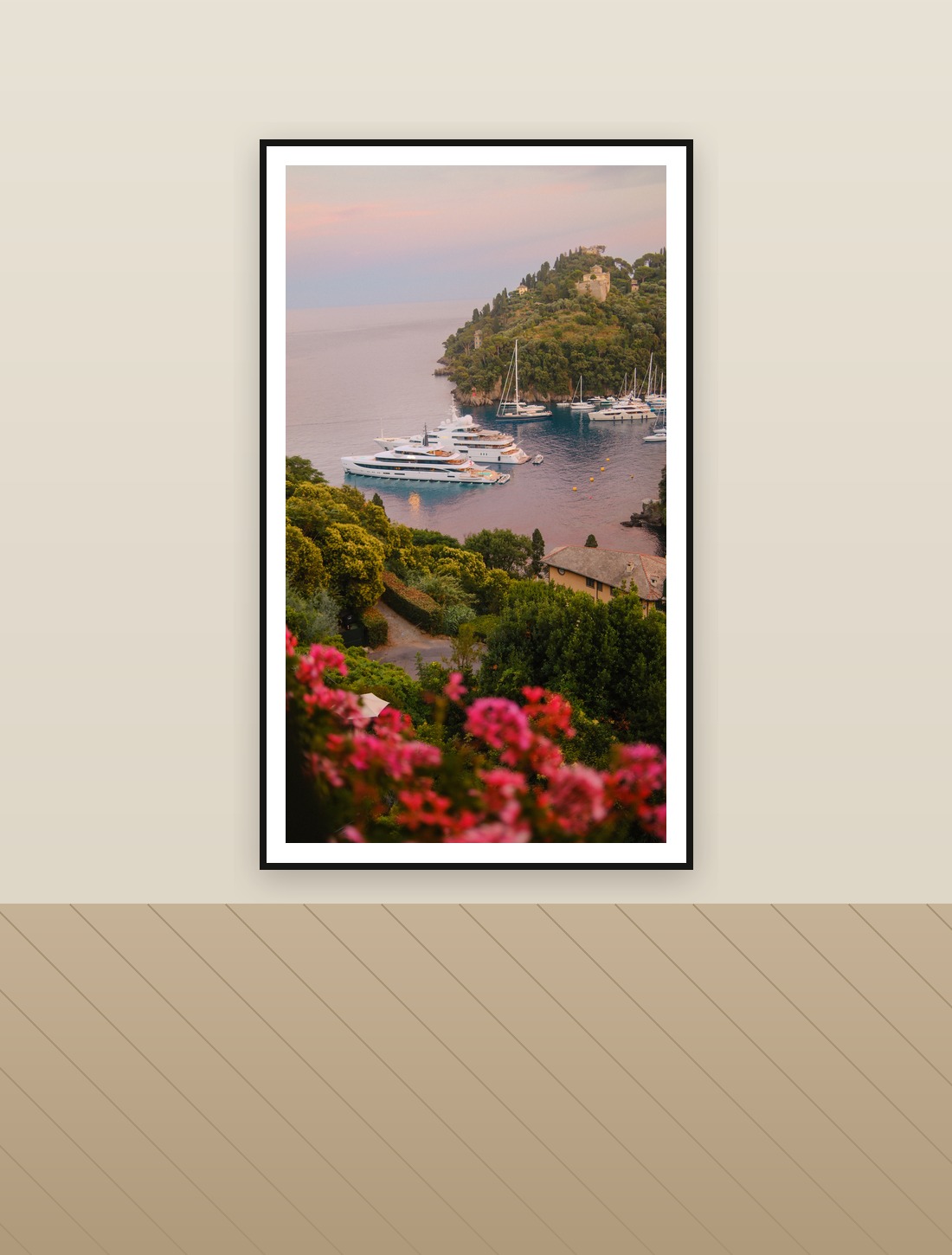 Amber Anchorage, Portofino, Italy, shown on a wall