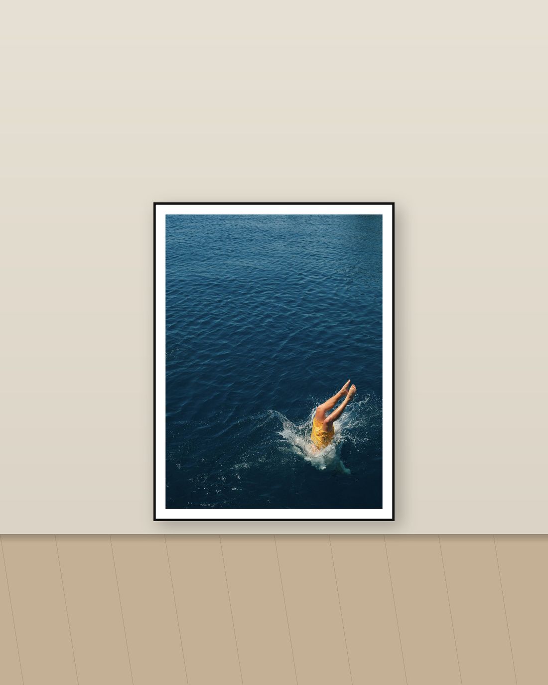 The Dive, Santorini, Greece, shown on a wall
